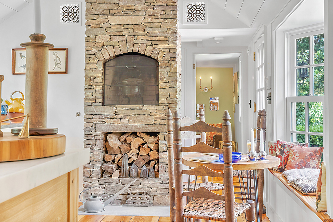 Explore An 160 Acre New York Listing With 18th Century Homes Chic Barns And More Wbf Main Interior Kit Wood Stove Dtl To Office 04