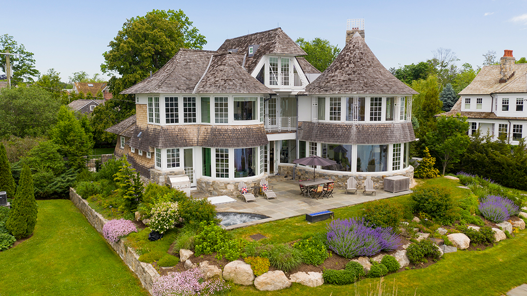 Explore A Waterfront Architectural Beauty In Old Greenwich Listed For 6 5m 6littlecoveaerial 9