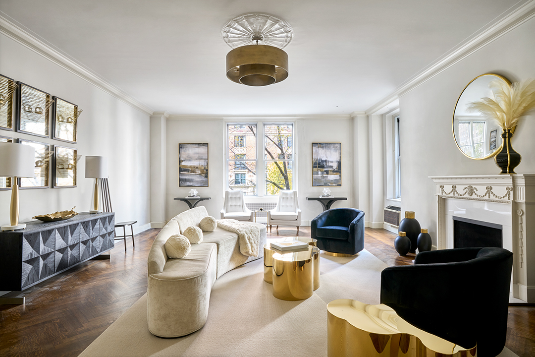 This 6m Park Avenue Apartment Steps From Central Park Exudes Sophistication Living Room