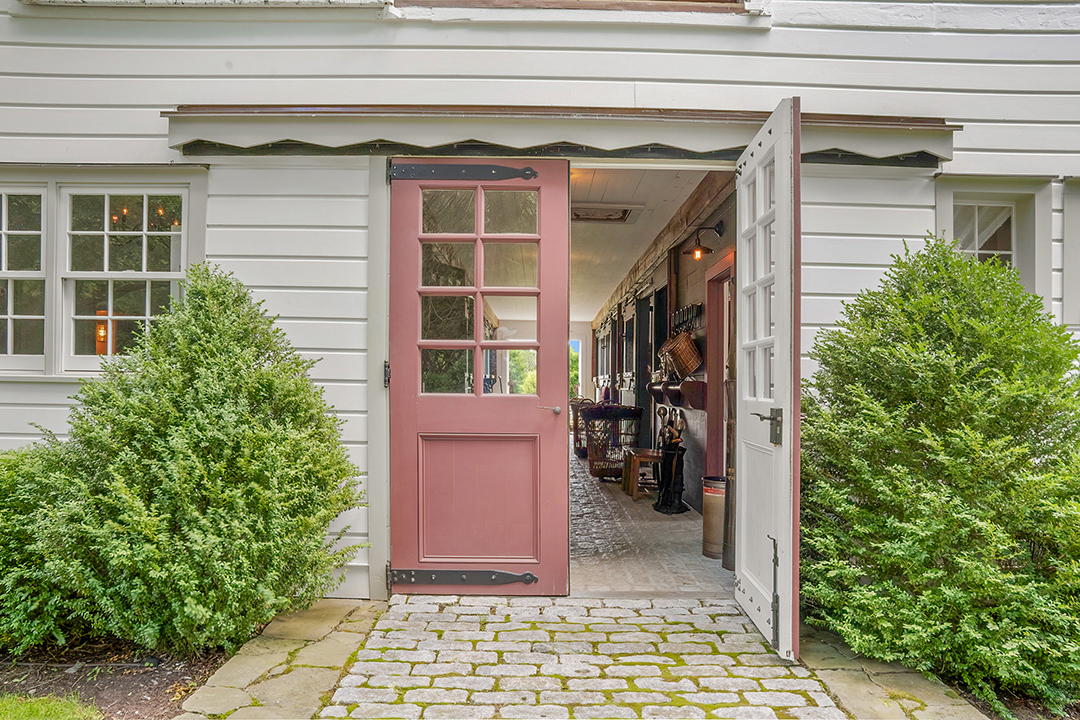 Explore An 160 Acre New York Listing With 18th Century Homes Chic Barns And More Wbf Barn1 Exteriorn Horse Barn Entry 01