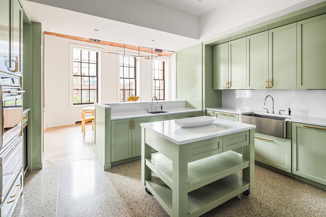 Nolita Soho Duplex Penthouse Mint Green Kitchen I