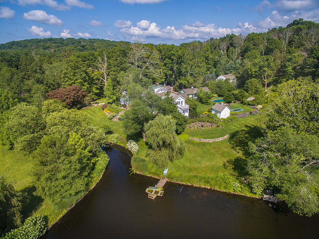 Enchanting Pound Ridge Colonial With Verdant Grounds Seeks 11m Aerial