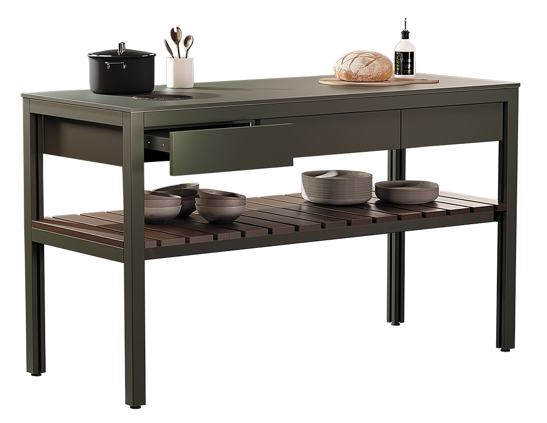 Cosmopolitan Cooking Table Chromica Feroe Rough Silo