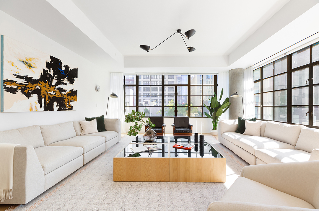 Nba Star Carmelo Anthonys Full Floor High Line Home Relists For 12 5m After A Redesign Living Room