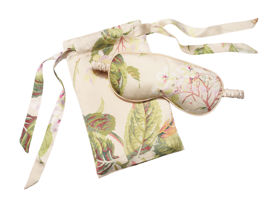 Aerin X Colefax And Fowler Eloise Silk Eye Mask Rough Silo