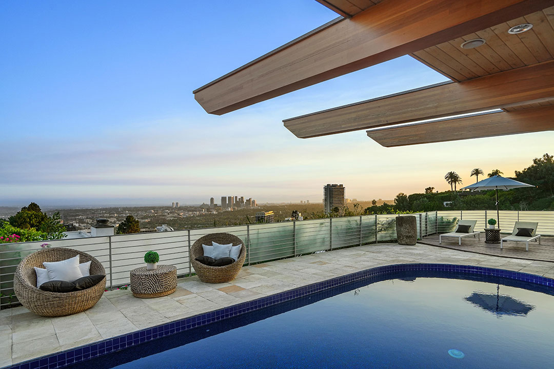 Hollywood Hills Pool At Dusk