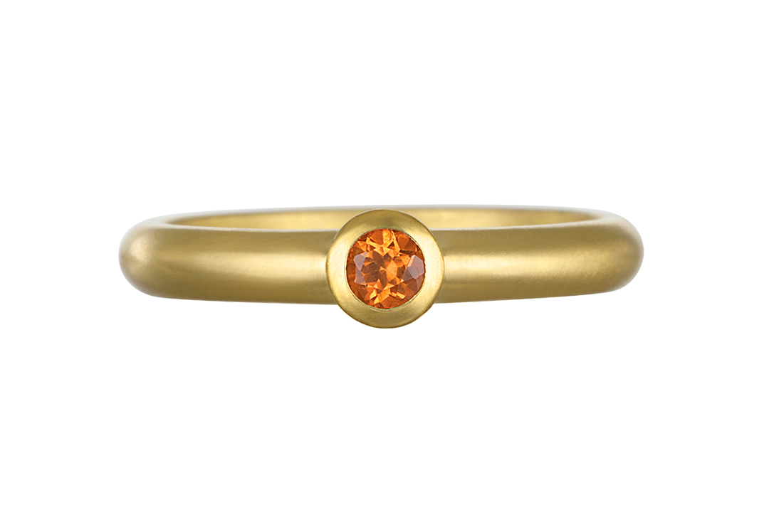 Faye Kim Mandarin Garnet Stacking Ring Silo
