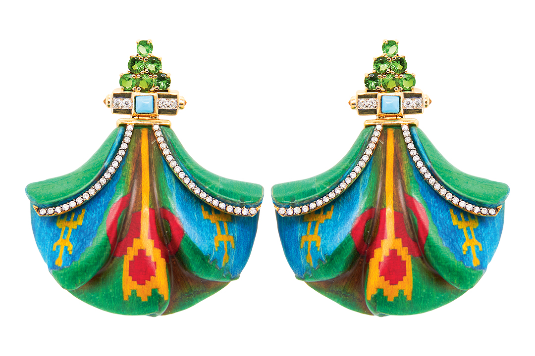 Fan Earrings Rough Silo