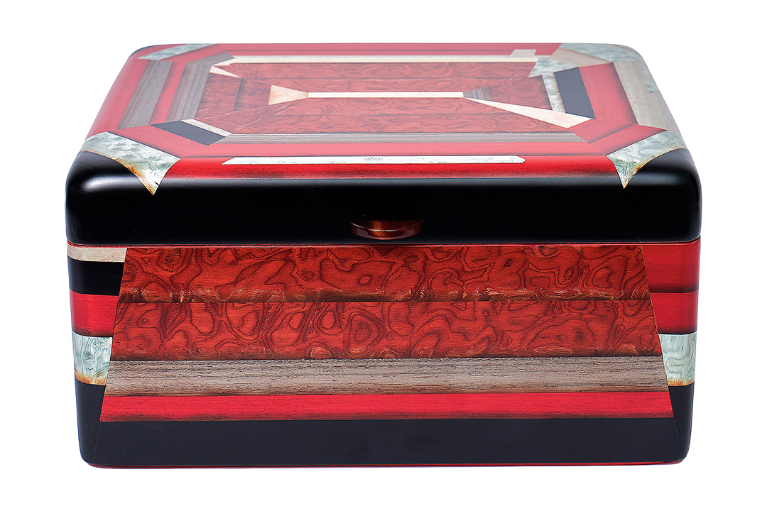 Red Marquetry Box Rough Silo