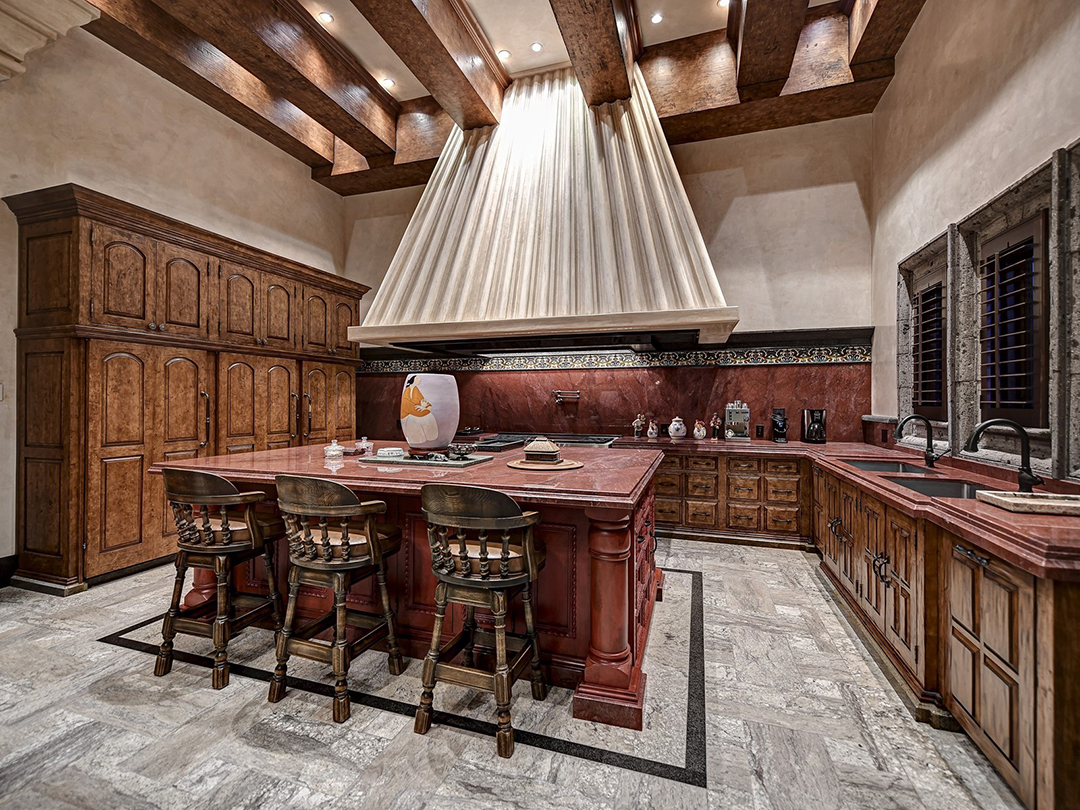 Nearly 18000 Square Foot Arizona Villa Originally Home To An Nfl Player Seeks 16m 031 Gourmet Kitchen Island