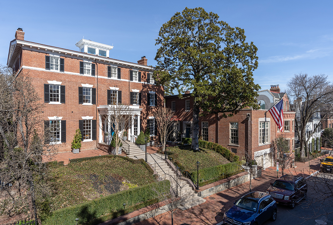 Jackie Kennedys Former Washington D C Home Lists For 24 5m After Merging With Two Neighboring Properties 2 View Showing All Three Structures