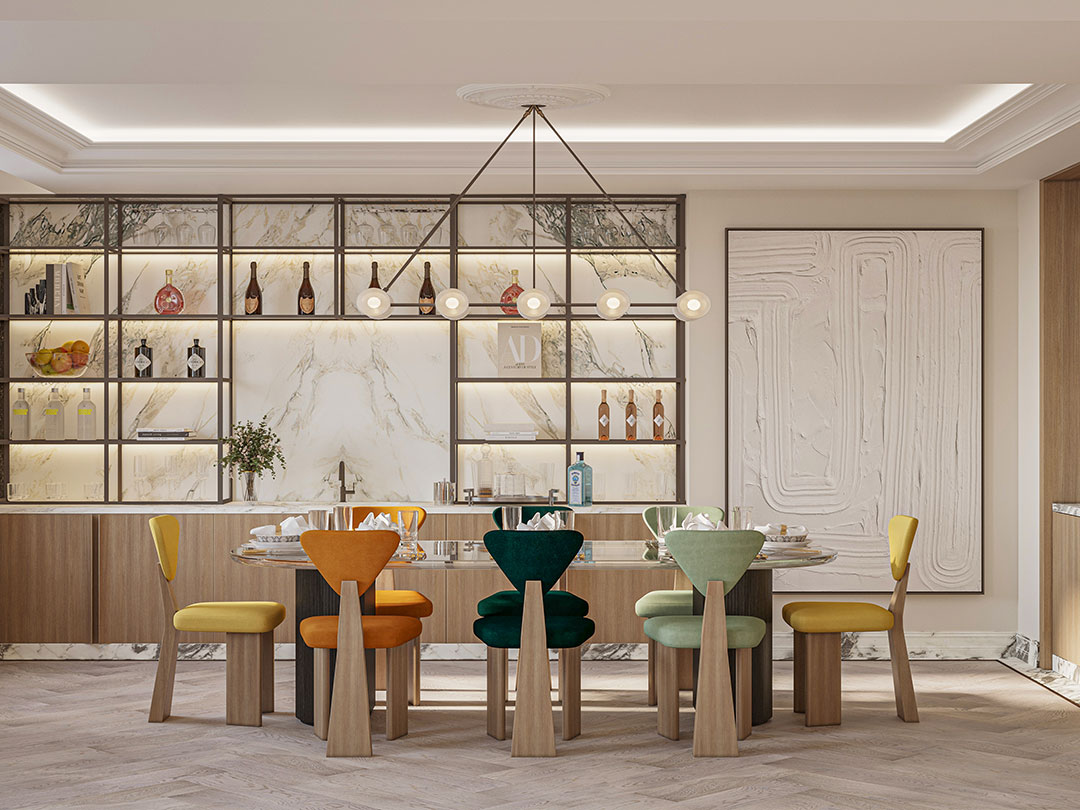 47grosvenorsquarediningroomwithbuiltincocktailbar