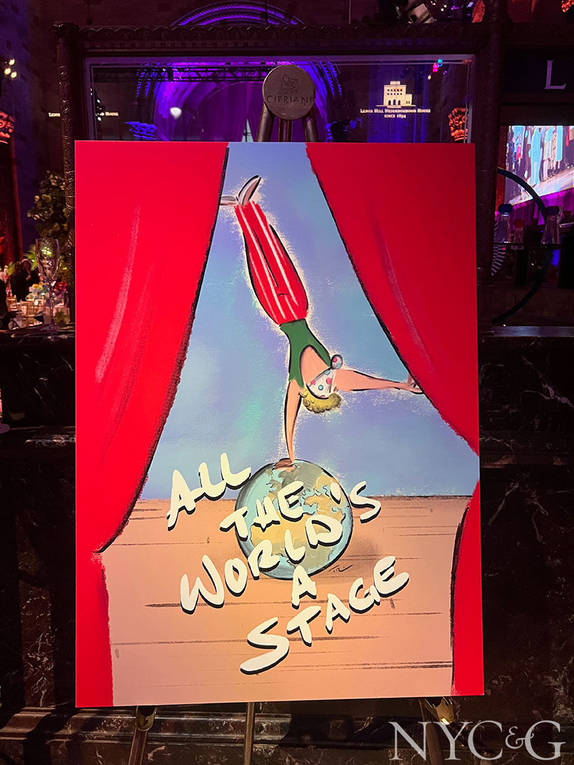 All The Worlds A Stage Signage Artwork By Tug Rice Photo By Annie Watt Agency Lenox Hill Neighborhood House Spring Gala 5423