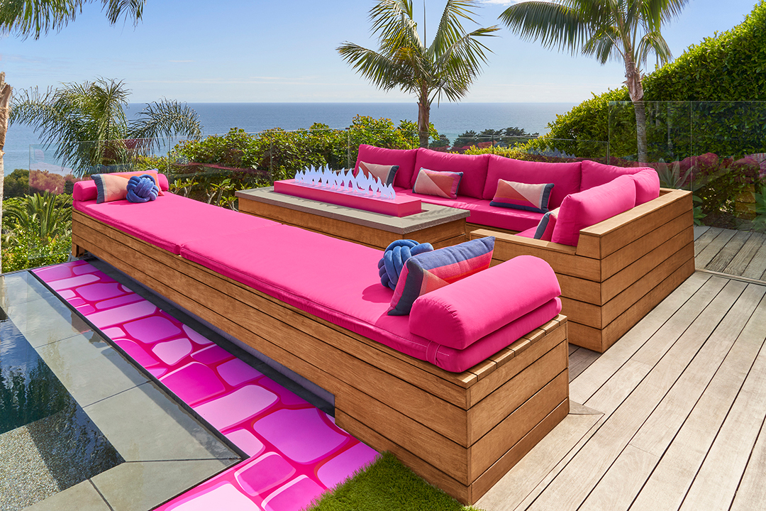 Barbies Malibu Dreamhouse Is Now On Airbnb For Two Stays In July With Ken As Host 09 Kens Dreamhouse Airbnb Firepit Credit Joyce Lee
