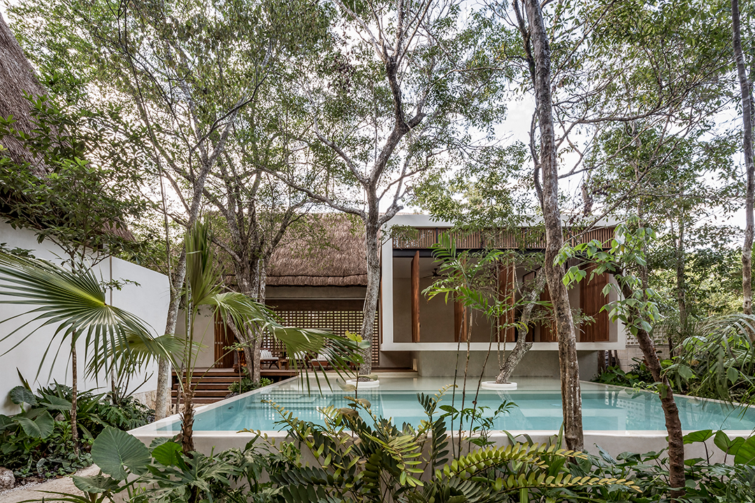An Organic Minimalist Style Boutique Hotel In Tulum Can Be Yours For Under 2m Pool Deck Dining Space By Cesar Bejar
