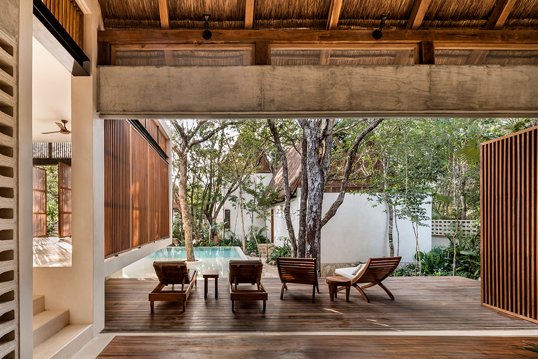 An Organic Minimalist Style Boutique Hotel In Tulum Can Be Yours For Under 2m Poolside Deck By Cesar Bejar