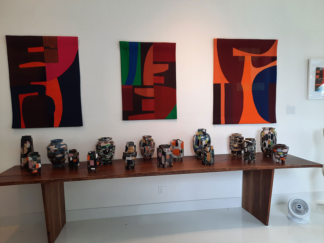 Vessels By Christopher Russell Quilted Tapestries By Gerri Spilka