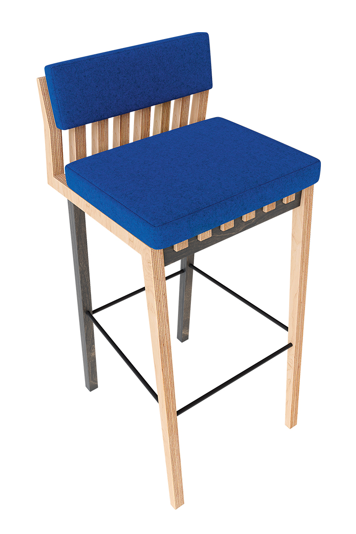 Cadeira Bar Lykke Azul Rough Silo