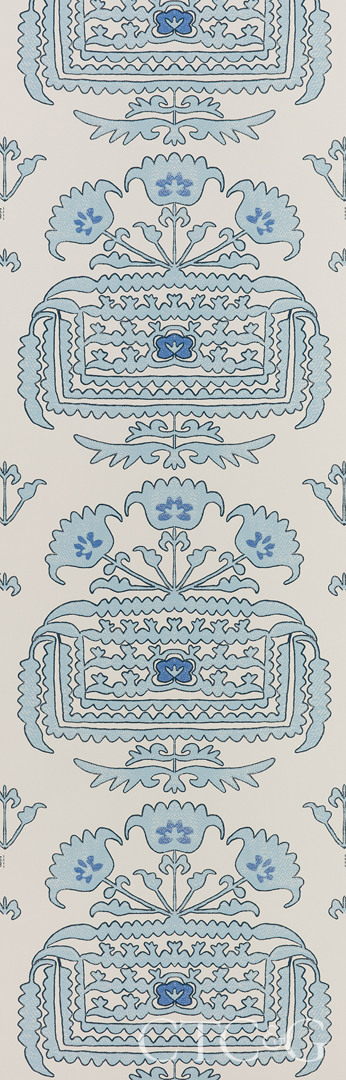 Clementine Wallpaper Narrow Windsor Blue Royal New Navy On Almost White Paper Hp1990 04awp