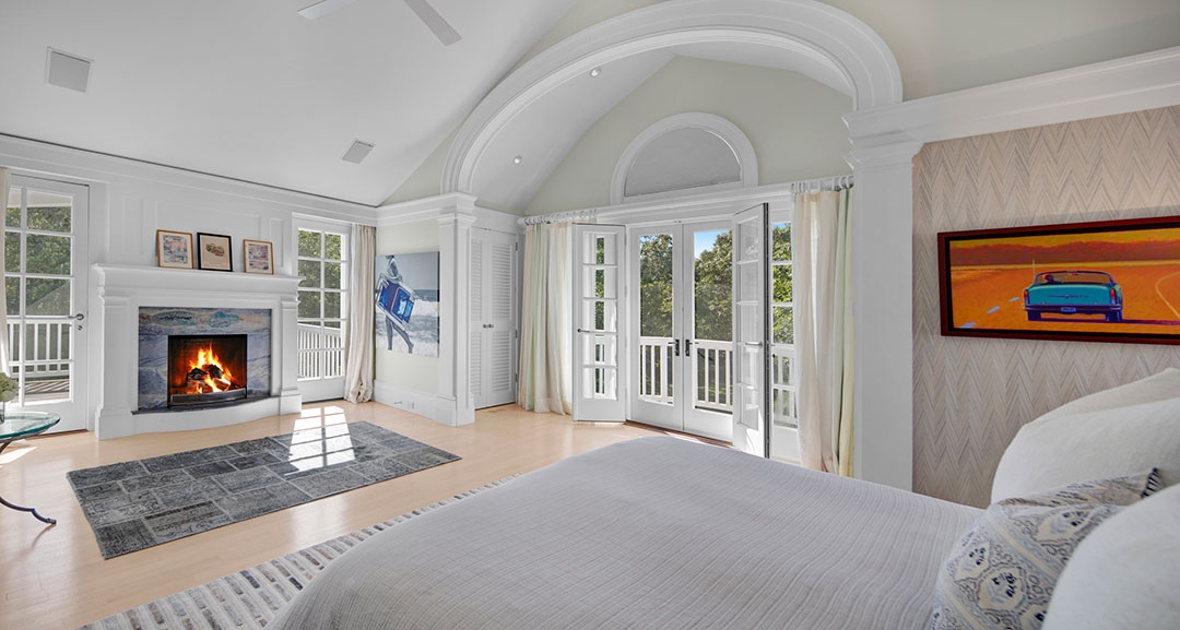 23 Beyonce Marthas Vineyard Primary Bedroom Fireplace