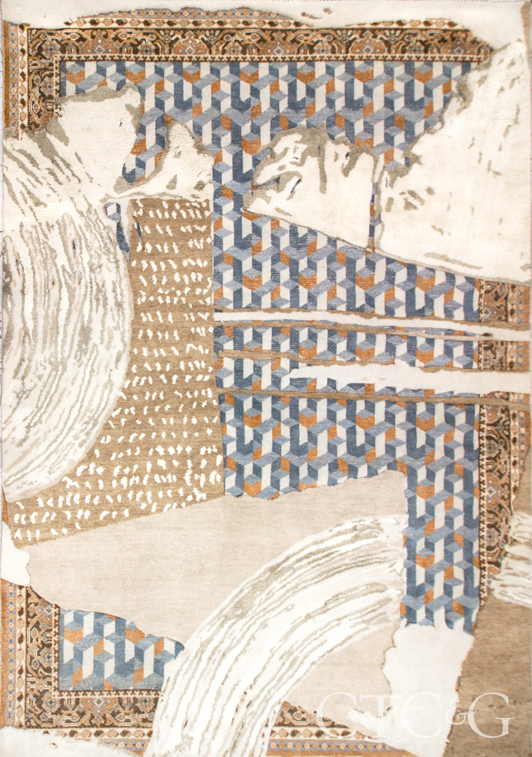 Modern Antiques Inv55633 Baku J R 1 Blue Geometric Woolsilk Icff 2023 Copy 1