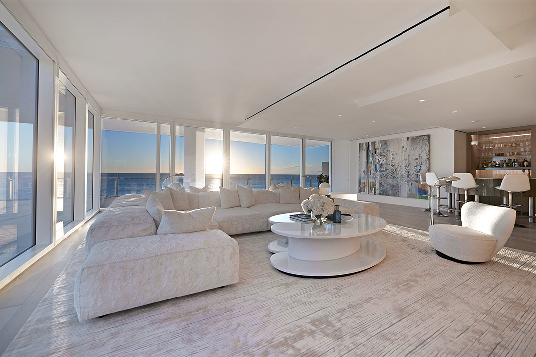 Step Inside A Fancy 55m Four Seasons Penthouse In Florida Living Room Sunrise