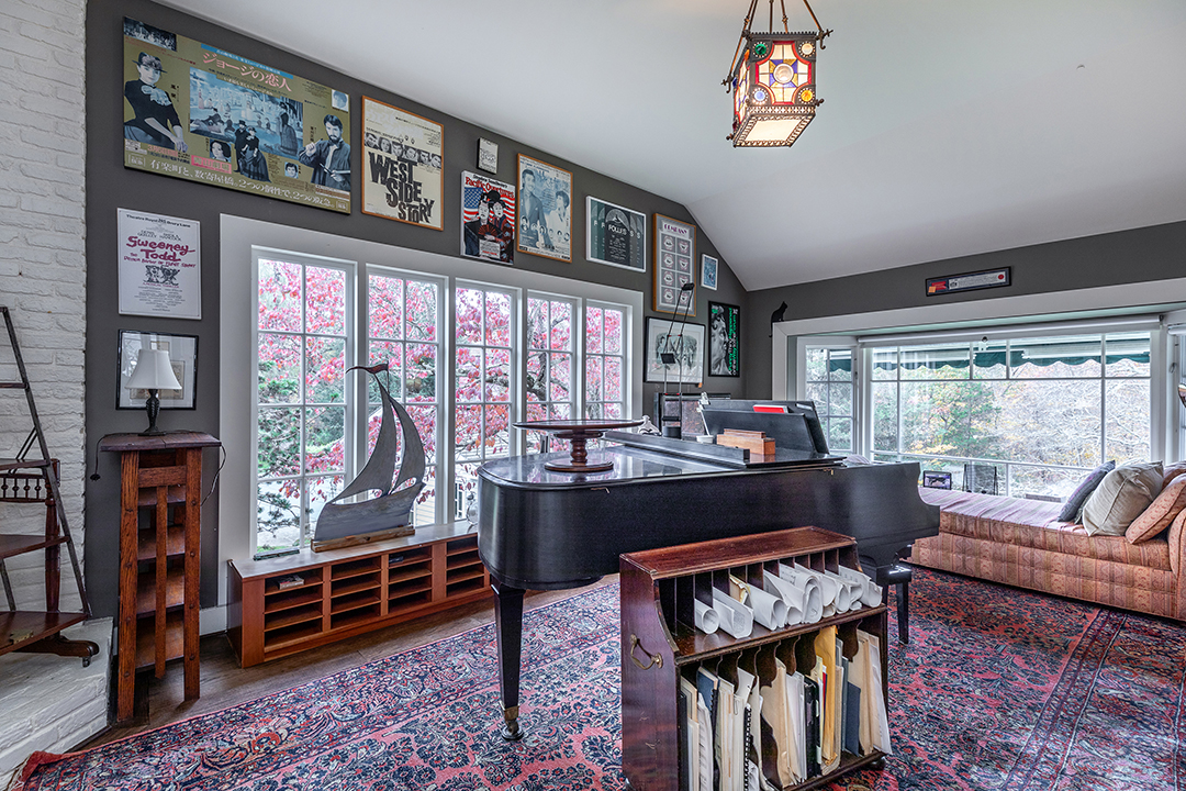 Late Musician Stephen Sondheim Longtime Connecticut Home Lists Music Room3