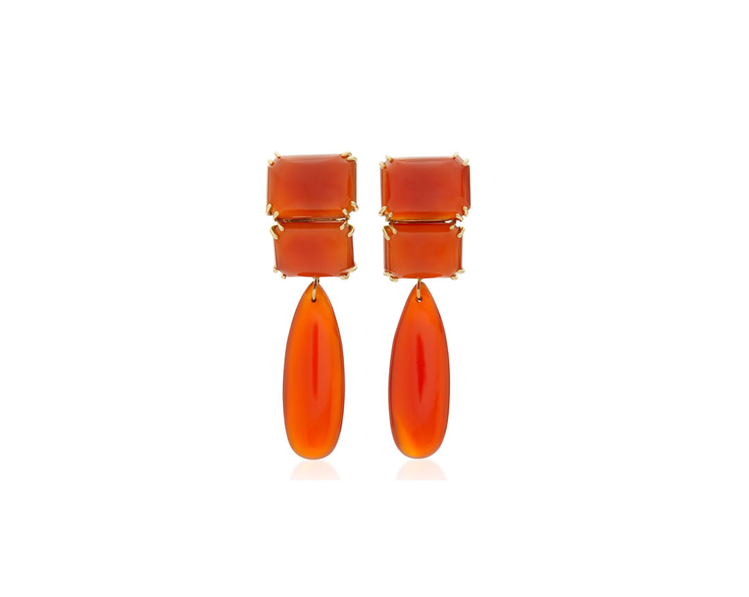 Double Stone Carnelian Earring