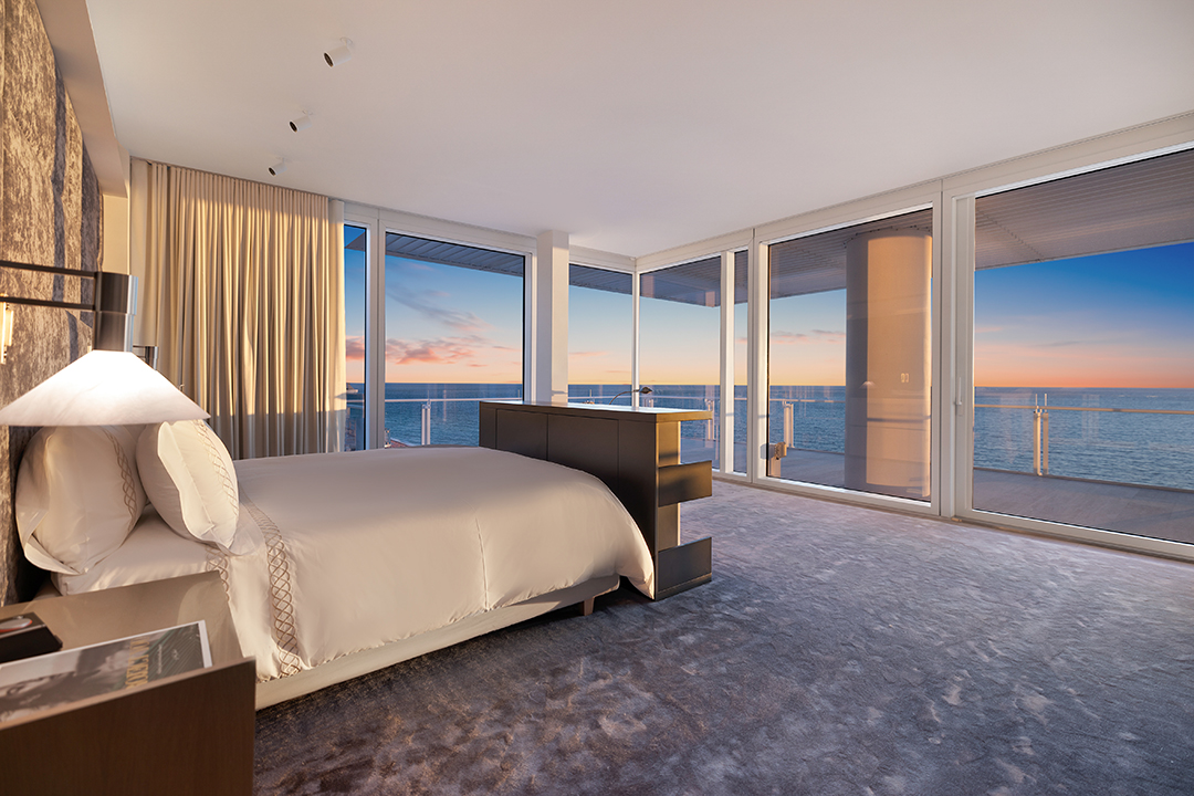 Step Inside A Fancy 55m Four Seasons Penthouse In Florida Primary Bedroom Sunset 1
