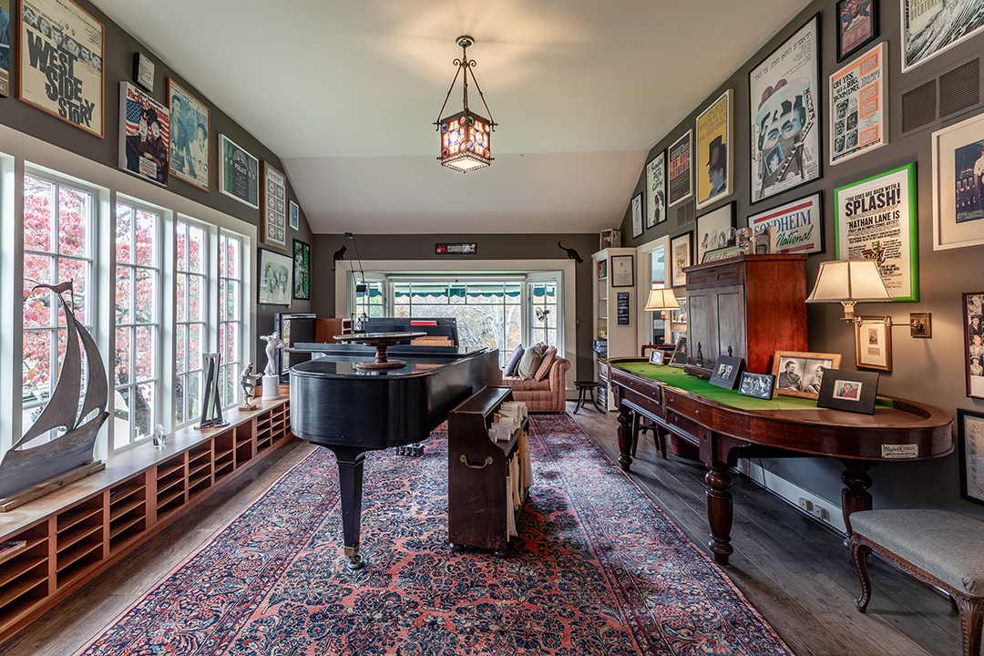 Late Musician Stephen Sondheim Longtime Connecticut Home Lists Music Room2
