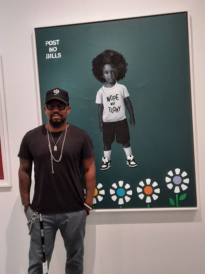 46 Painter Guy Stanley Philoche With His Give Us Our Flowers Work In Dcolabella Booth