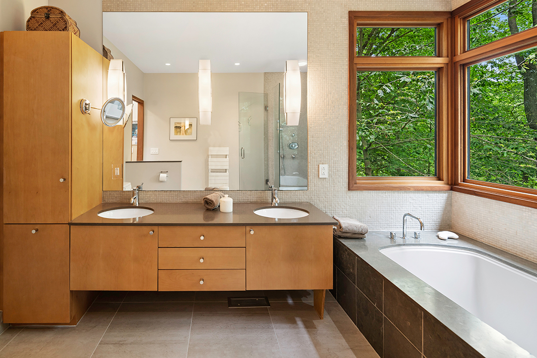 Explore A Prestigious New Canaan Modern Currently In Contract 21 Master Bath Vanity