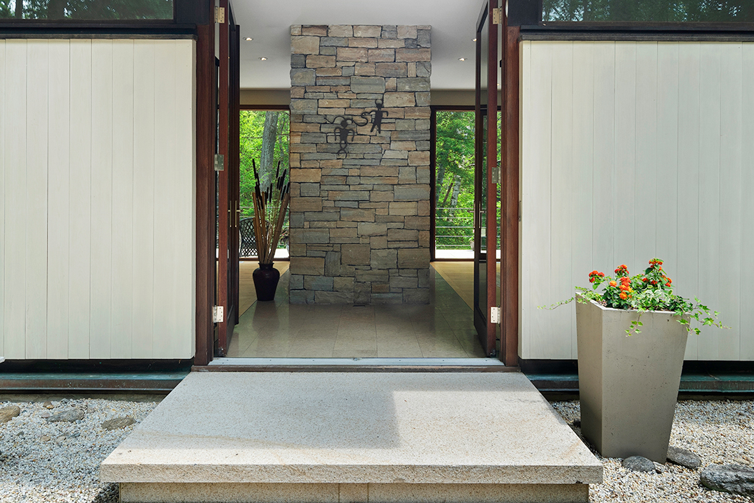 Explore A Prestigious New Canaan Modern Currently In Contract 4 Front Doors Open