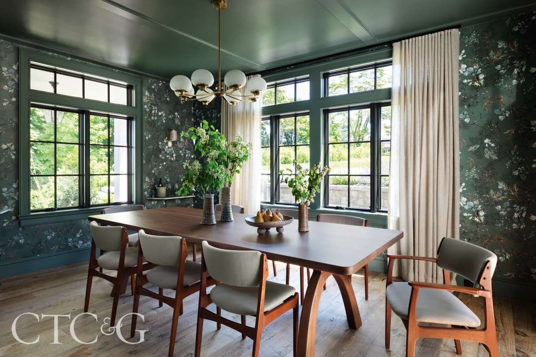 Westport home's chic dining room