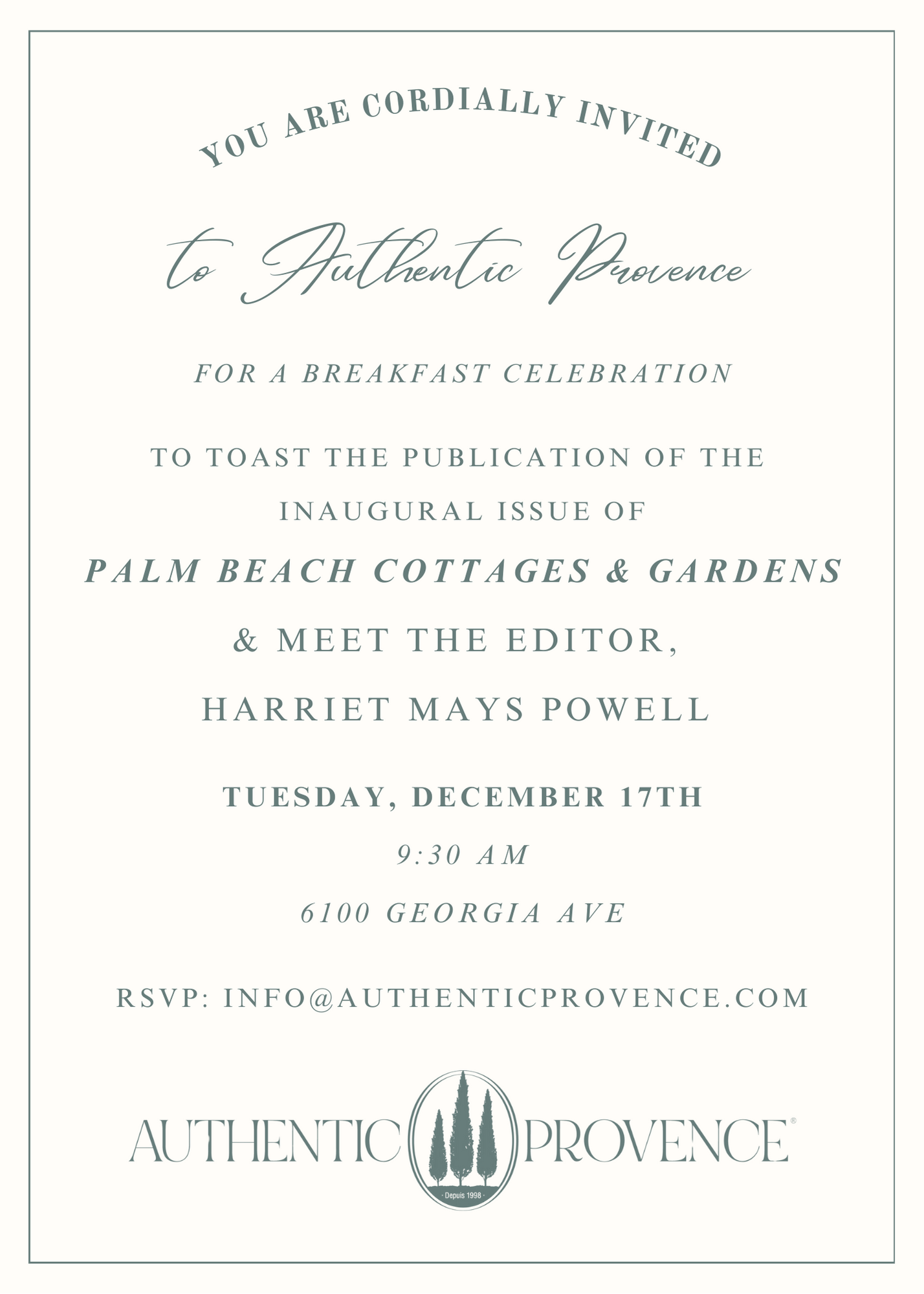 Authentic Provence Celebration of Palm Beach Cottages & Gardens First Issue