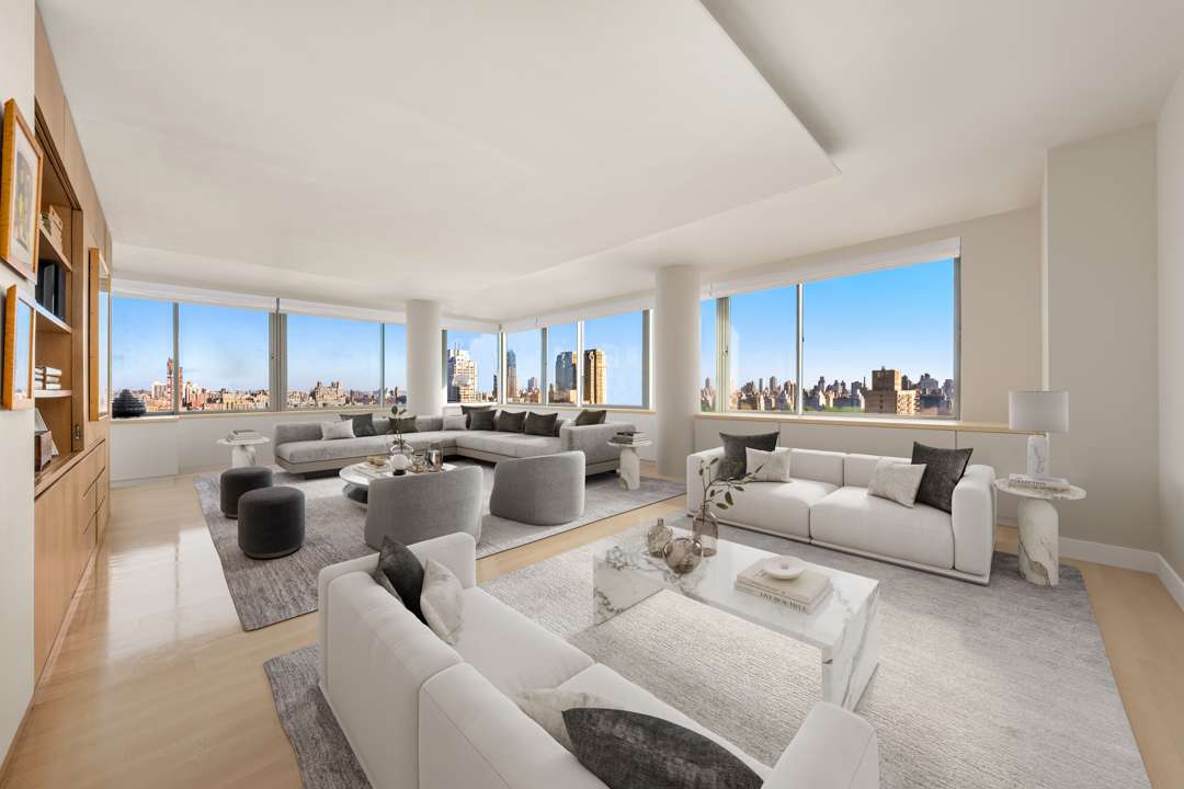 Upper West Side living room with stunning views