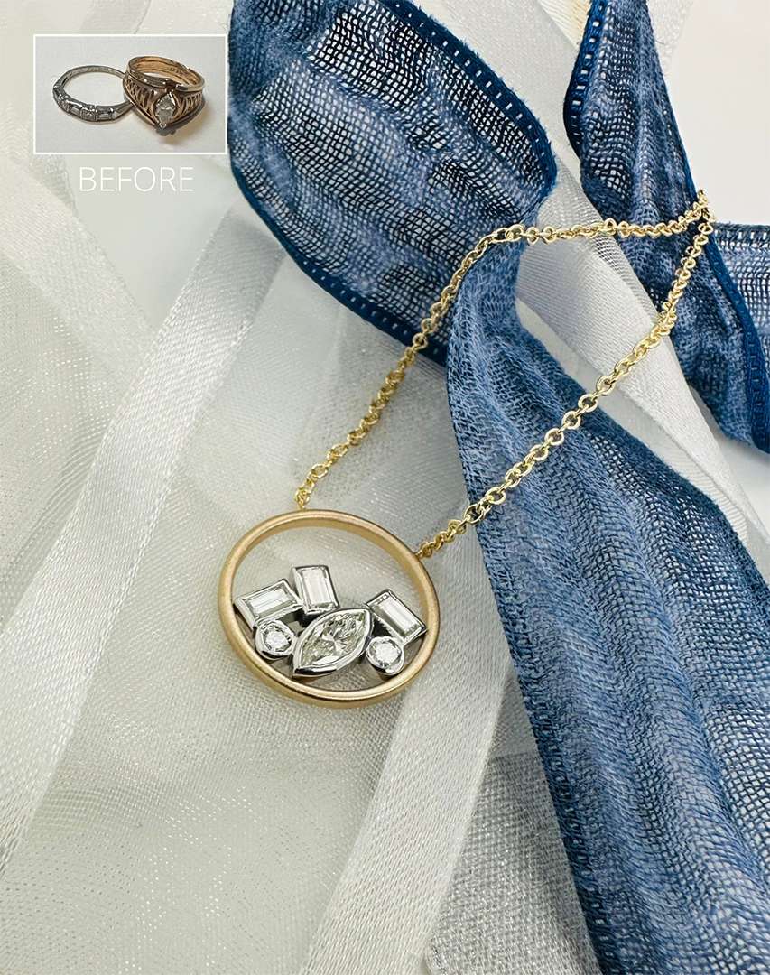 Circle frame necklace