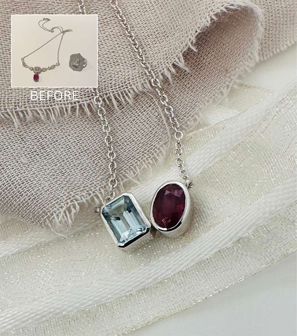 Ruby aqua necklace