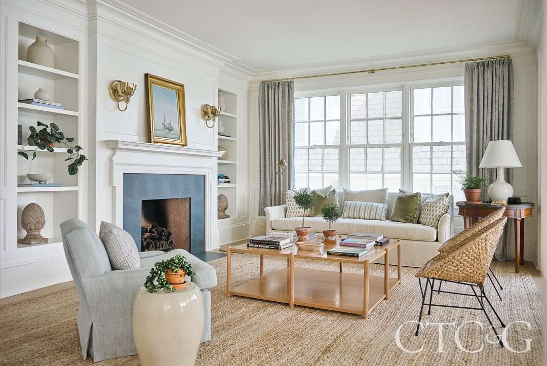 Striking living room with large coffee table