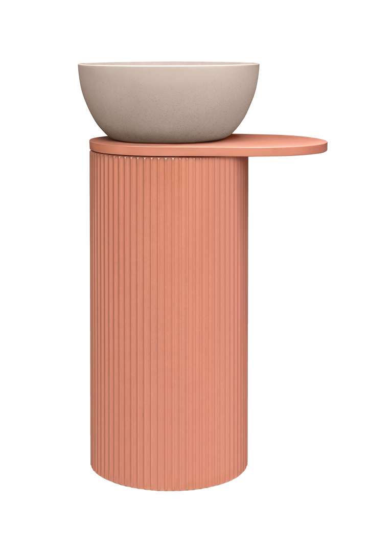 Ribbed pedestal basin