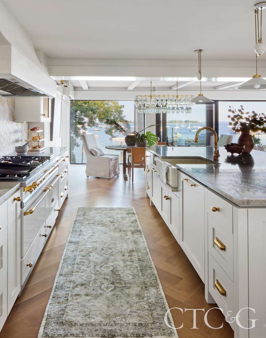 Classic runner lines the kitchen