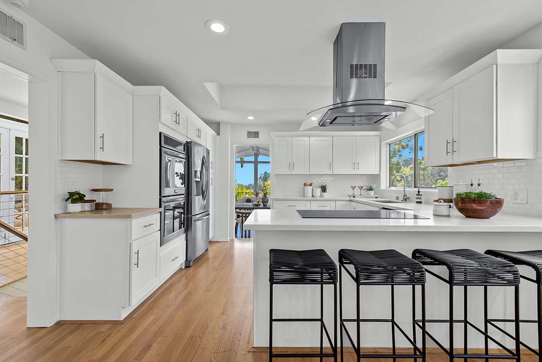 Modern kitchen with white cabinetry