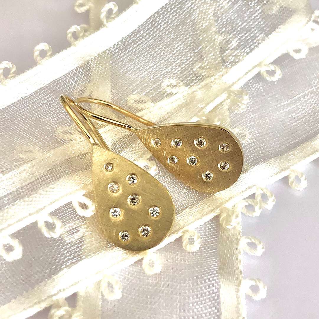 Diamond leverback earrings