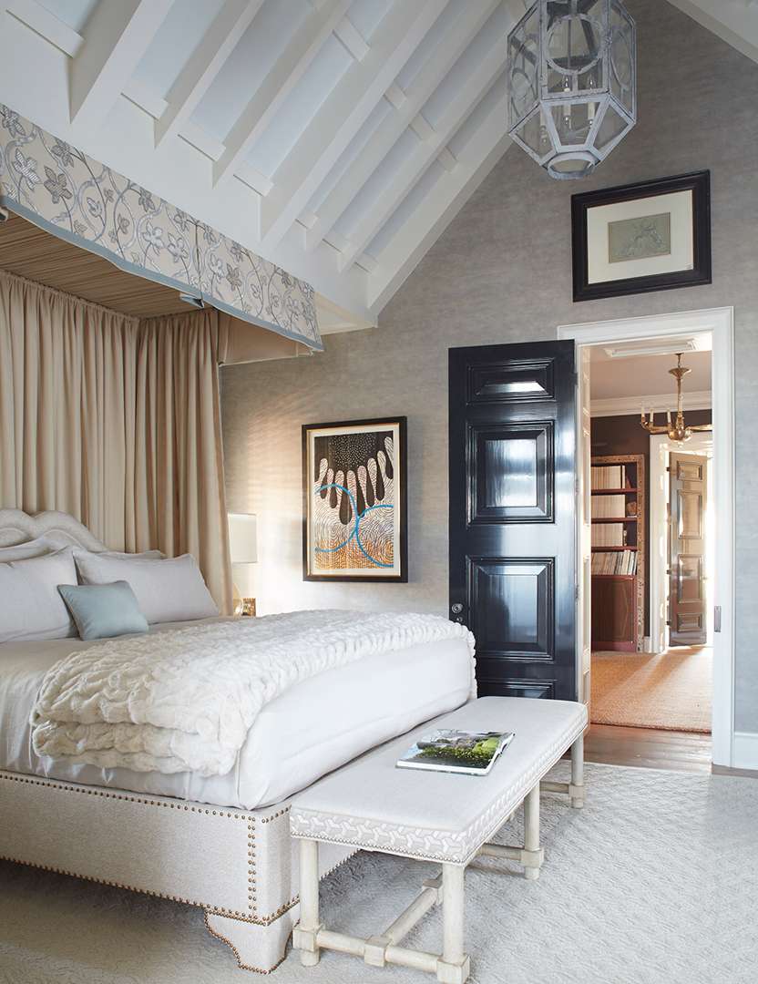 Timeless bedroom with light blue accents