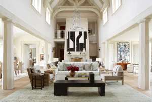 An open seating area designed with modern art