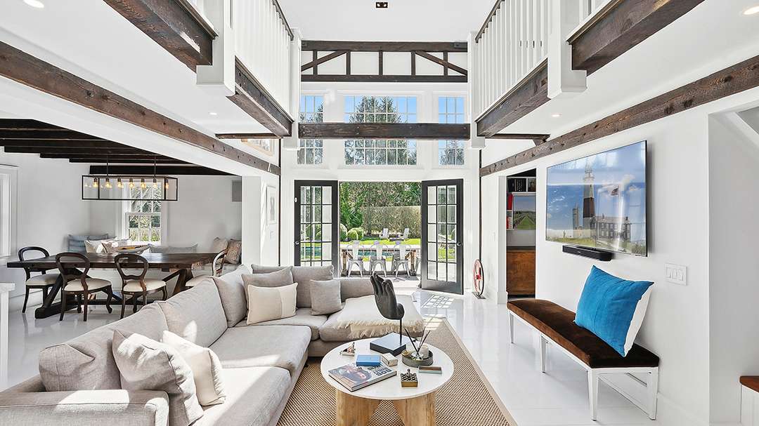 Comfortable sectional couch in living room