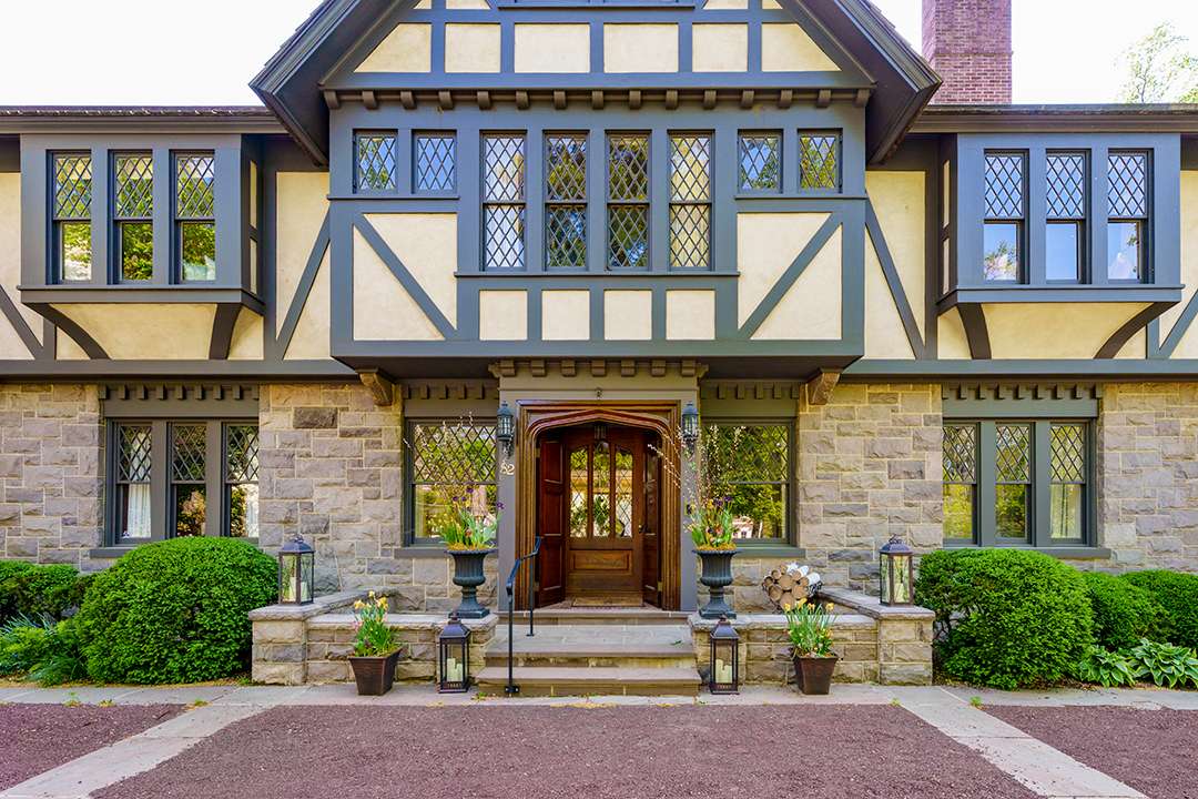 Facade of president Woodrow Wilson's former tudor revival manor