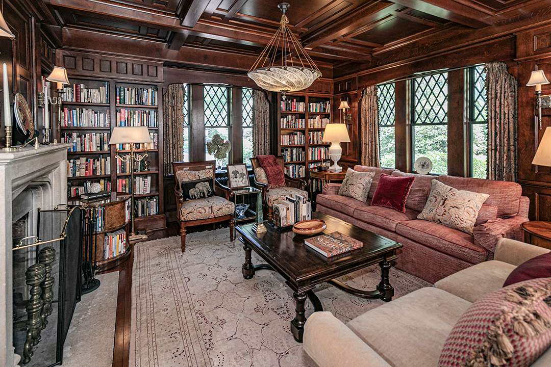 Vintage rug covers living area