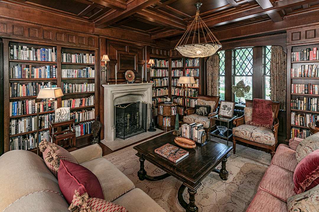 Charming, book filled library
