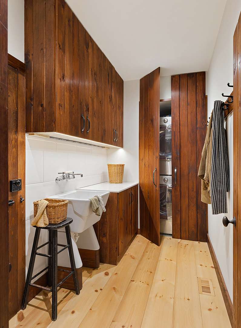 Convenient laundry room with closet for washer and dryer
